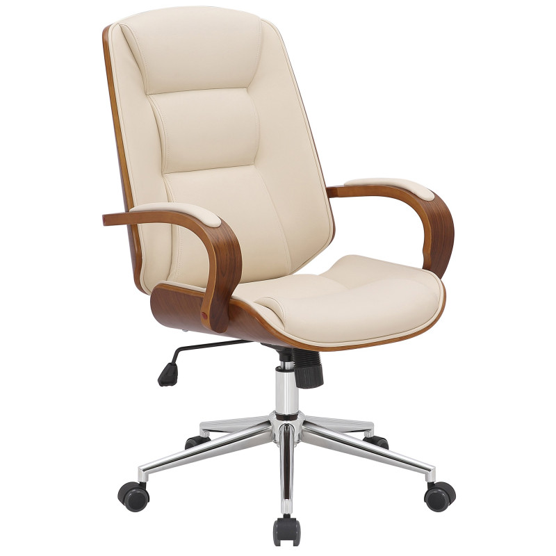 Fauteuil de bureau Yankton noyer/crème