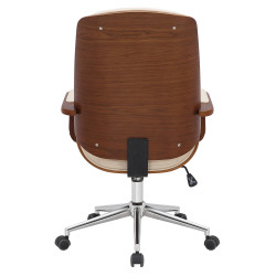 Chaise de bureau Yankton, noyer/cr?me