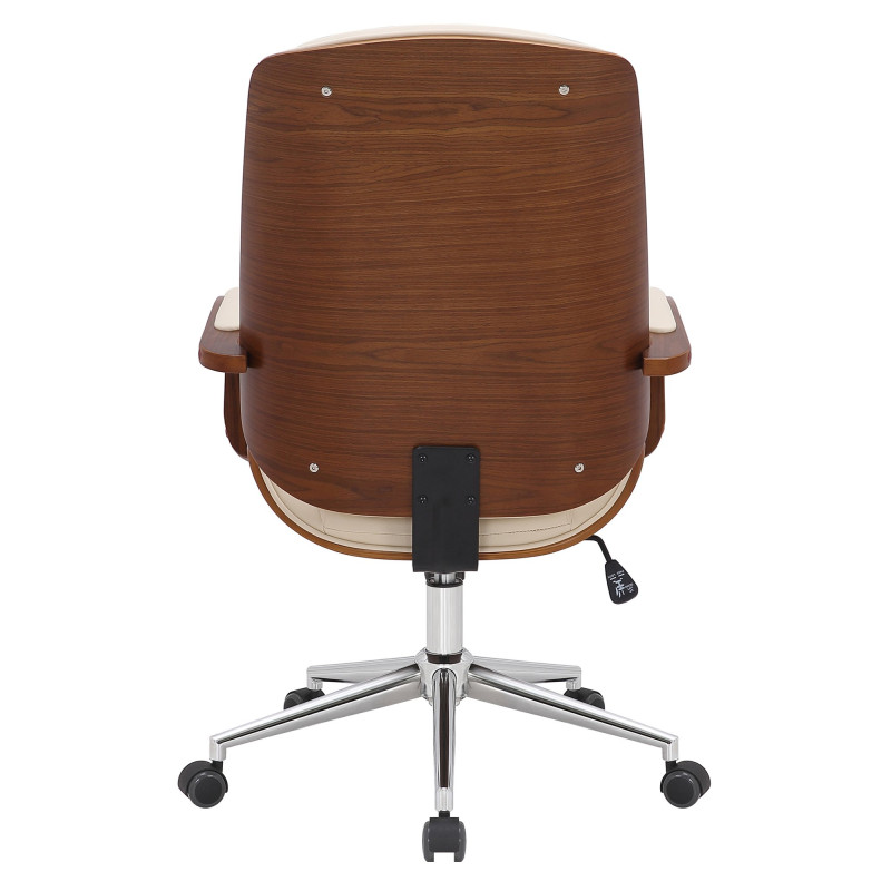 Fauteuil de bureau Yankton noyer/crème