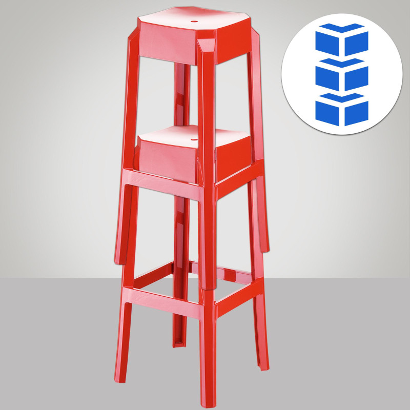Lot de 2 tabourets de bar Fox rouge