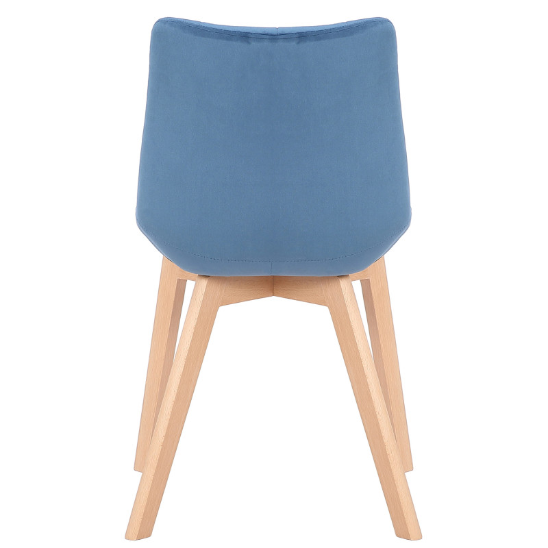 Chaise de salle à manger en velours Passaic bleu