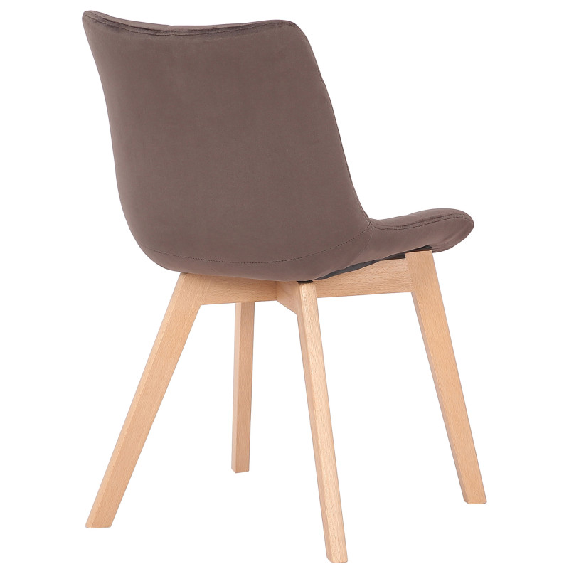 Chaise de salle à manger en velours Passaic brun