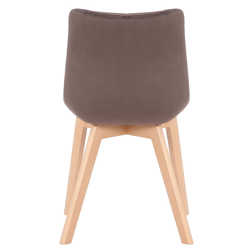 Chaise de salle à manger en velours Passaic brun