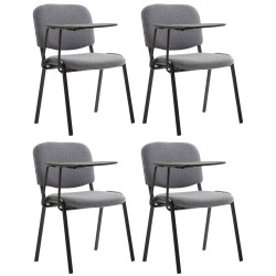 Lot de 4 chaises Ken avec table pliante, tissu gris