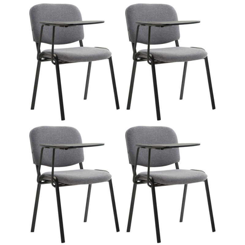 Juego de 4 sillas Ken en tela con mesa plegable Gris