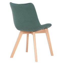 Chaise de salle à manger en velours Passaic vert