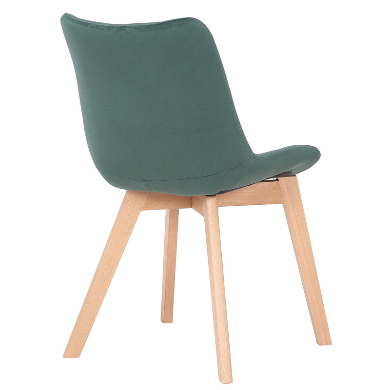 Chaise de salle à manger en velours Passaic vert
