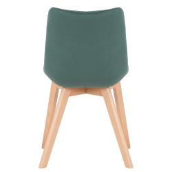 Chaise de salle à manger en velours Passaic vert