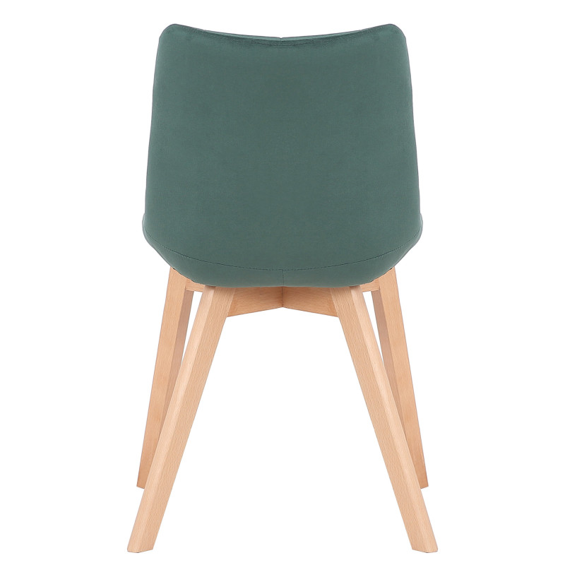 Chaise de salle à manger en velours Passaic vert
