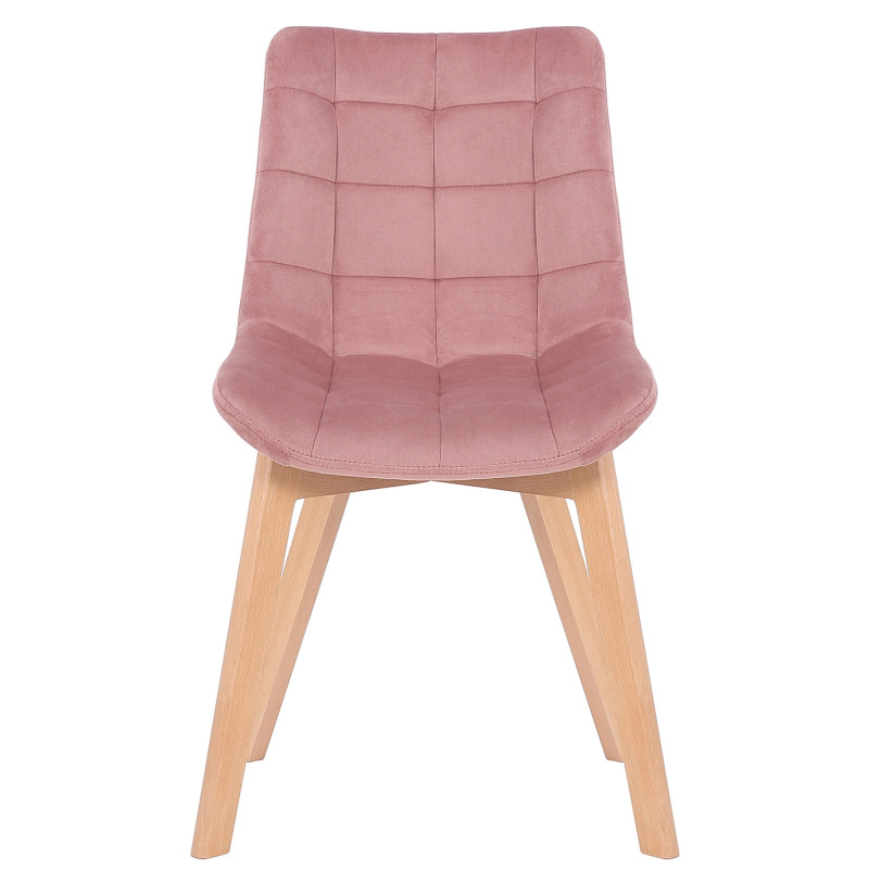 Chaise de salle à manger en velours Passaic rose