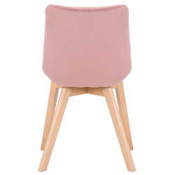Chaise de salle à manger en velours Passaic rose