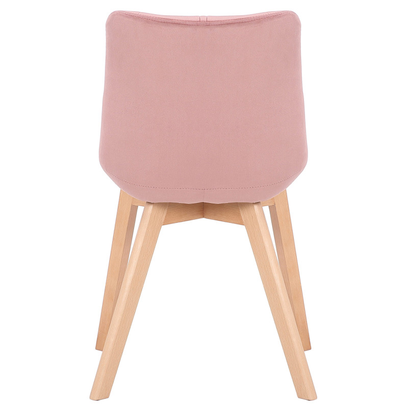 Chaise de salle à manger en velours Passaic rose