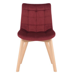 Chaise de salle à manger en velours Passaic rouge