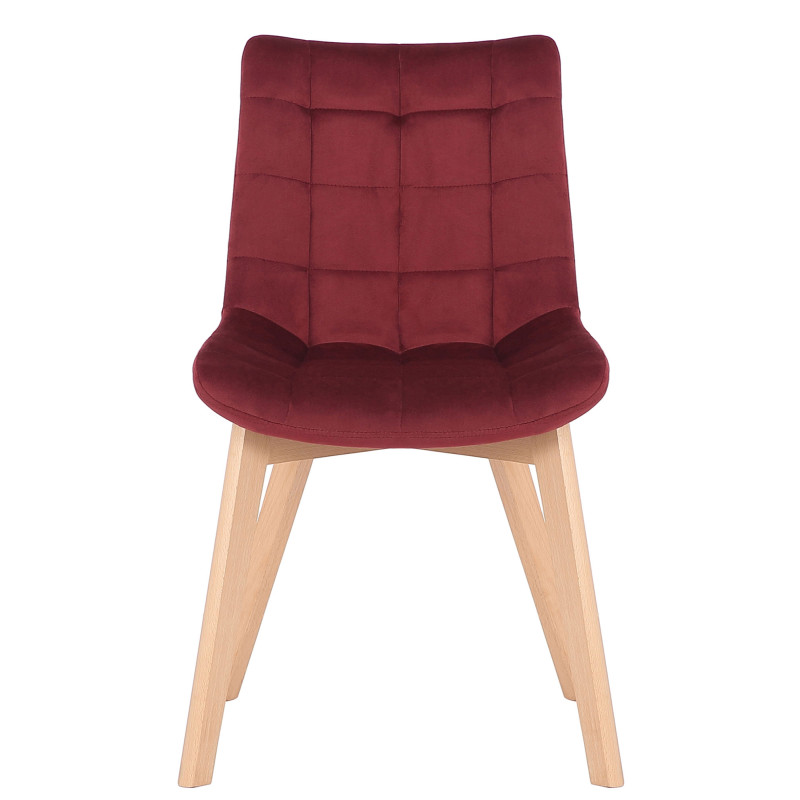 Chaise de salle à manger en velours Passaic rouge