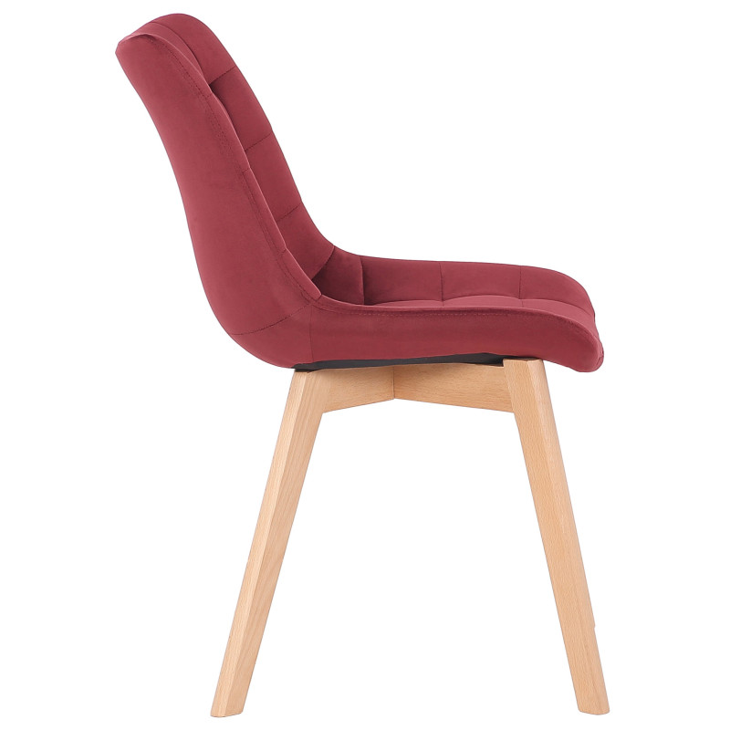 Chaise de salle à manger en velours Passaic rouge