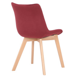 Chaise de salle à manger en velours Passaic rouge