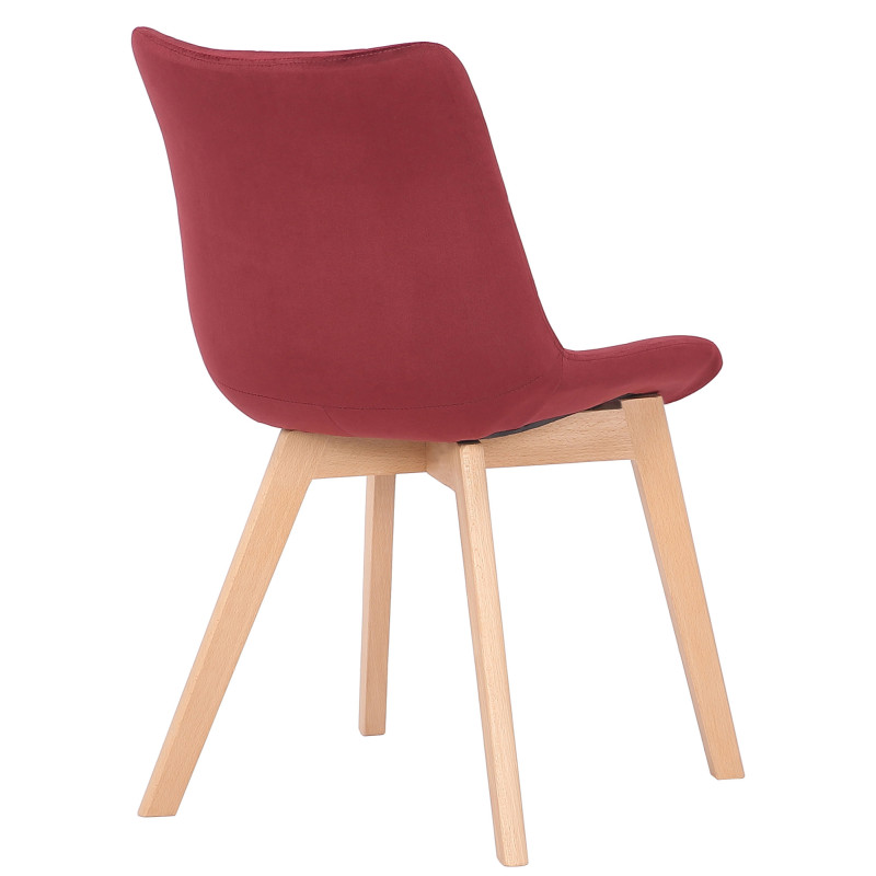 Chaise de salle à manger en velours Passaic rouge