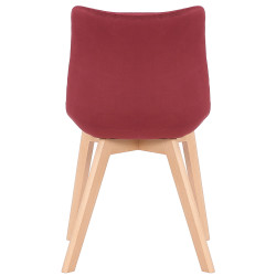 Chaise de salle à manger en velours Passaic rouge
