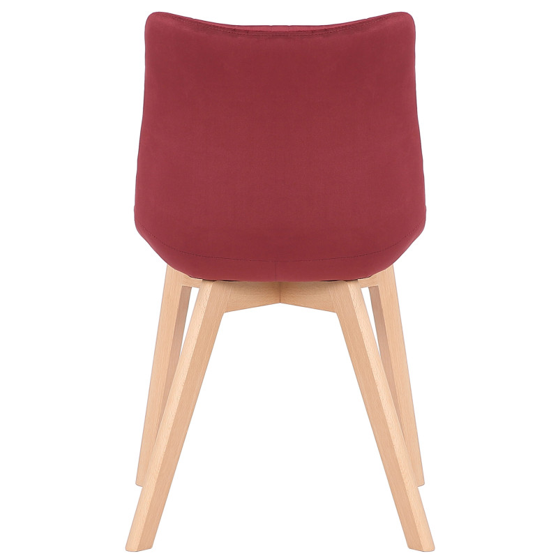 Chaise de salle à manger en velours Passaic rouge