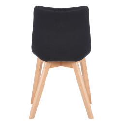 Chaise de salle à manger en velours Passaic noir