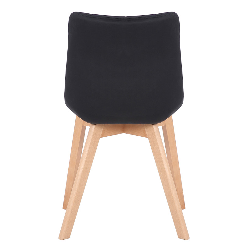 Chaise de salle à manger en velours Passaic noir