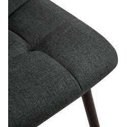 Lot de 2 chaises de salle à manger tissu Tilde gris foncé