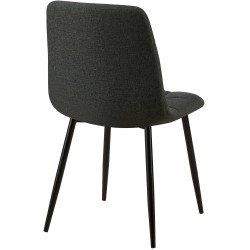 Lot de 2 chaises de salle à manger tissu Tilde gris foncé