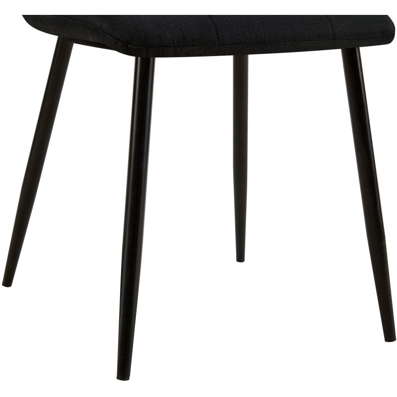 Lot de 2 chaises de salle à manger tissu Tilde noir