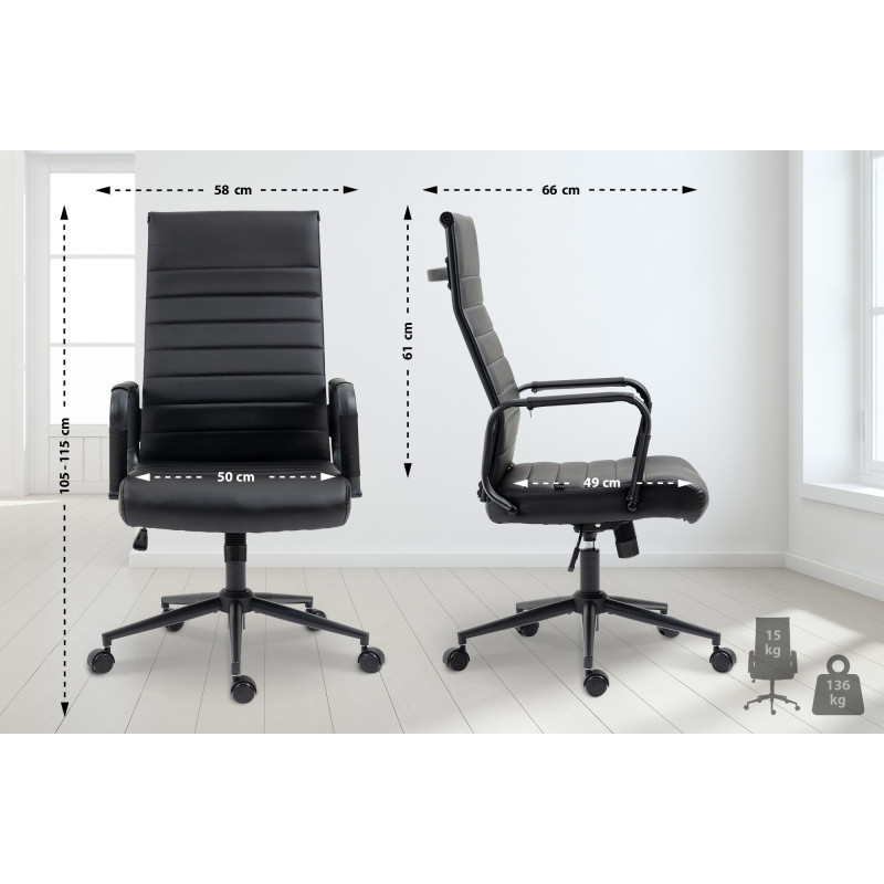 Fauteuil de bureau Columbus noir/noir