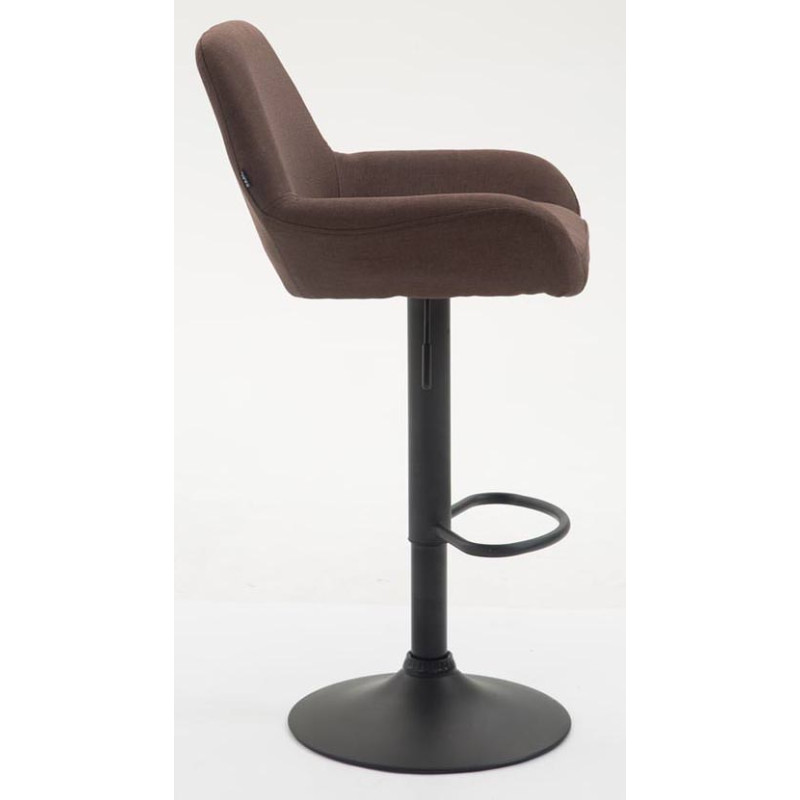 Lot de 2 tabourets de bar Braga tissu brun
