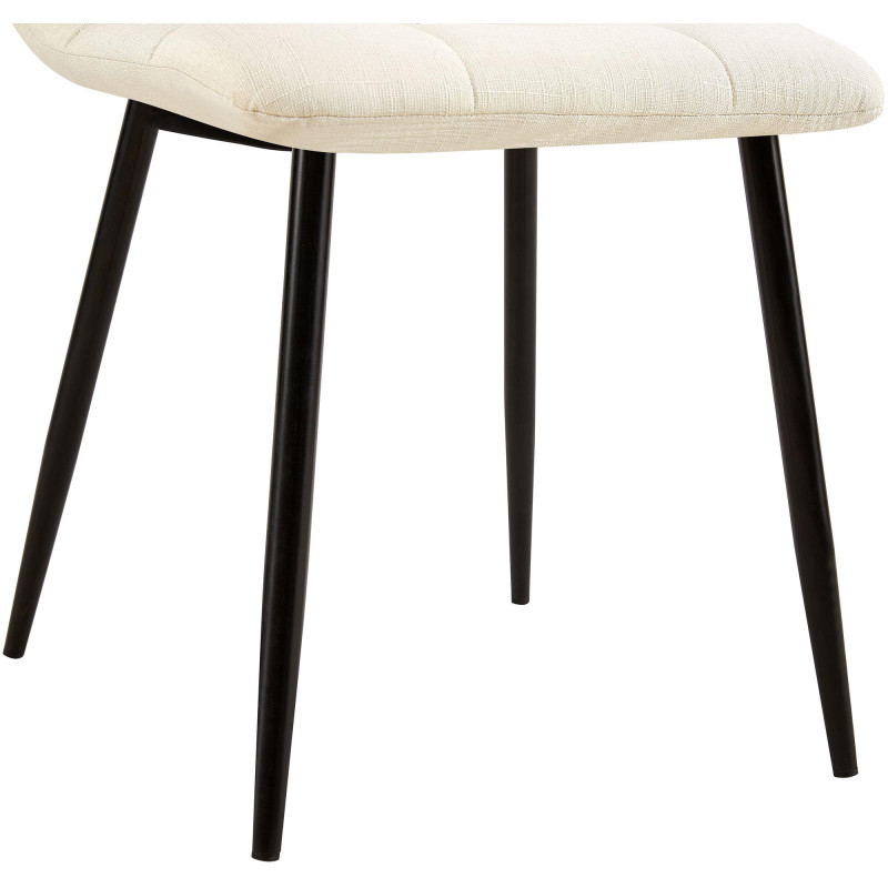 Lot de 2 chaises de salle à manger tissu Tilde crème