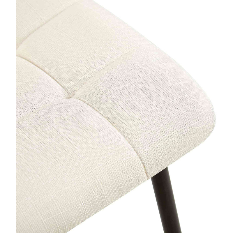 Lot de 2 chaises de salle à manger tissu Tilde crème