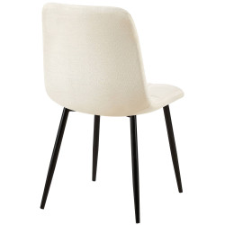 Lot de 2 chaises de salle à manger tissu Tilde crème