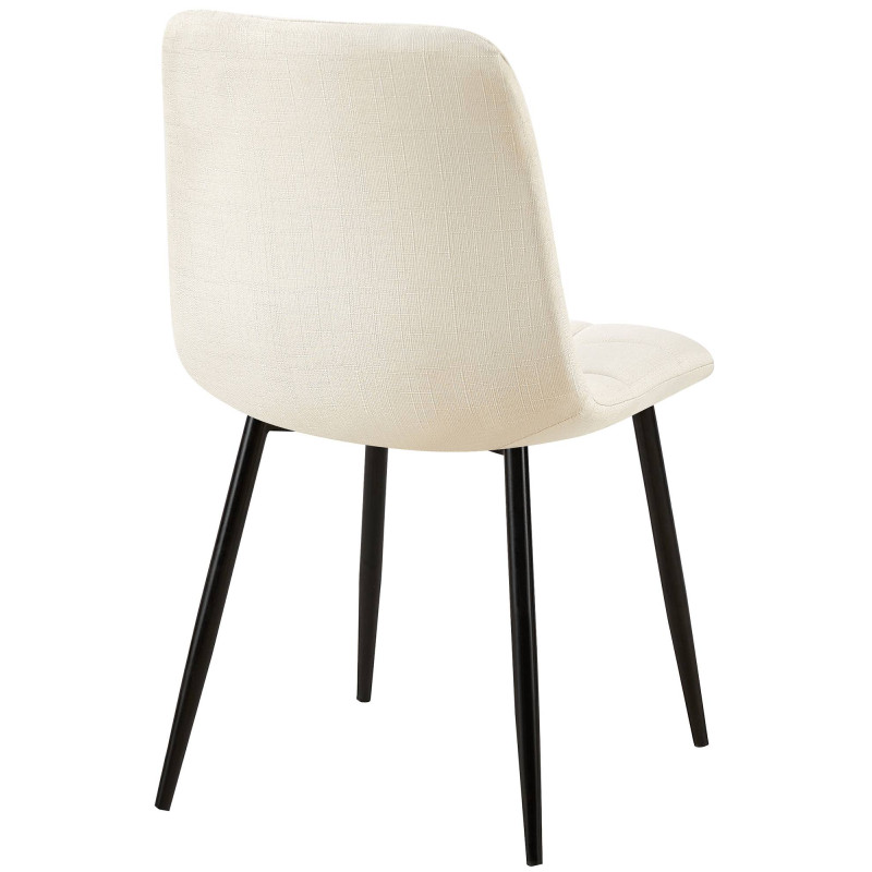 Lot de 2 chaises de salle à manger tissu Tilde crème