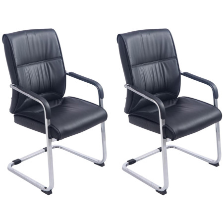 Lot de 2 chaises cantilever XL Anubis noir