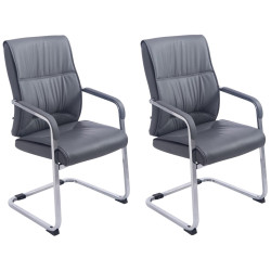 Lot de 2 chaises cantilever XL Anubis gris