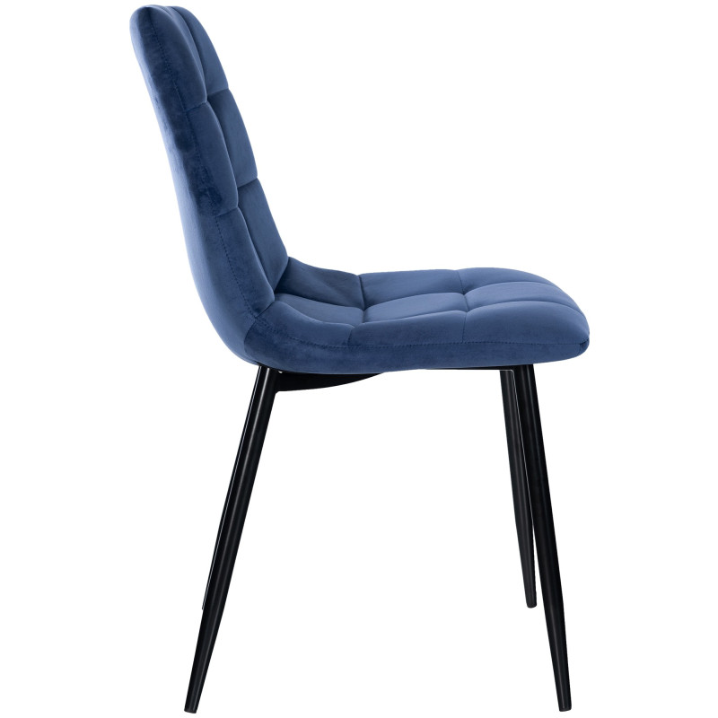 Lot de 2 chaises de salle à manger Tilde velours bleu