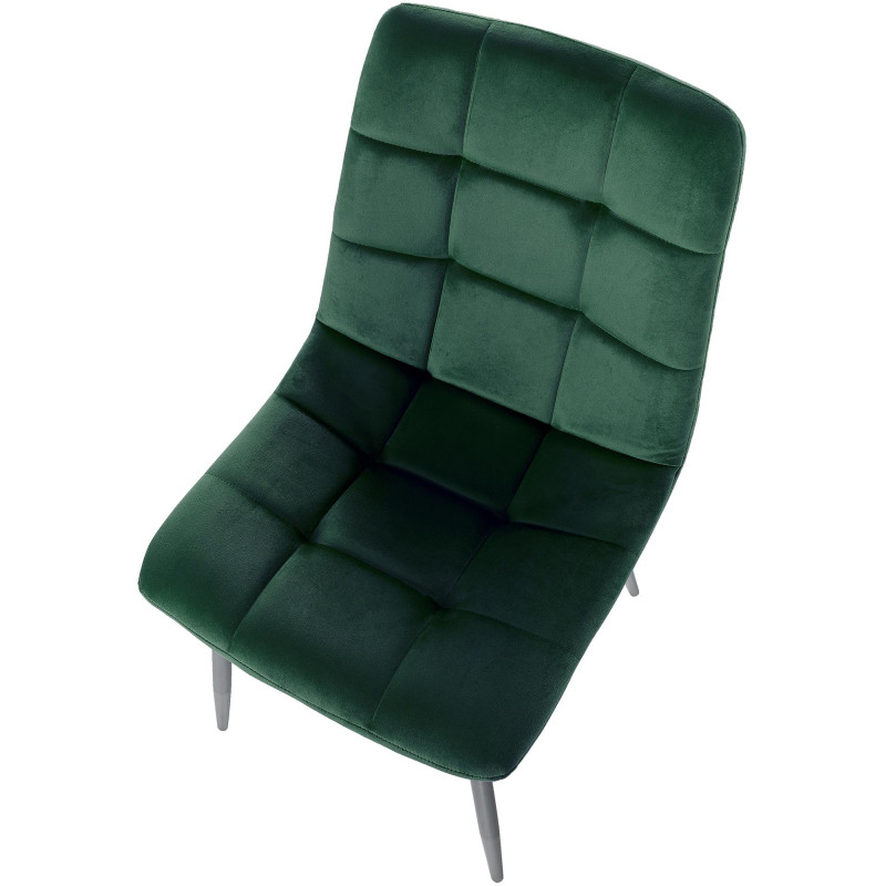 Lot de 2 chaises de salle à manger Tilde velours vert