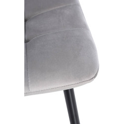 Lot de 2 chaises de salle à manger Tilde velours gris