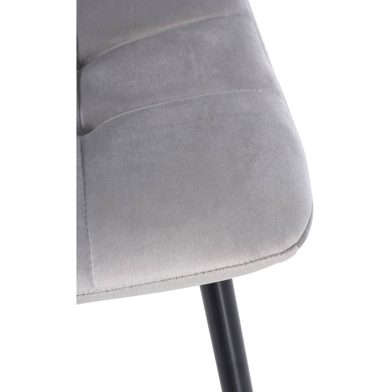 Lot de 2 chaises de salle à manger Tilde velours gris