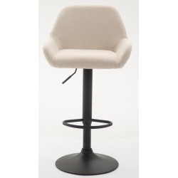Lot de 2 tabourets de bar Braga tissu crème