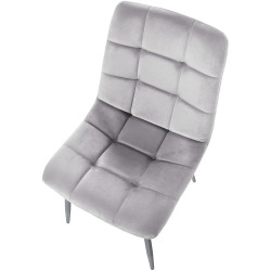 Lot de 2 chaises de salle à manger Tilde velours gris