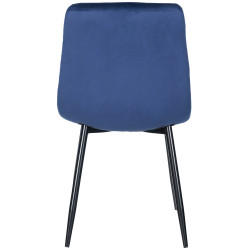 Lot de 4 chaises de salle à manger Tilde velours bleu