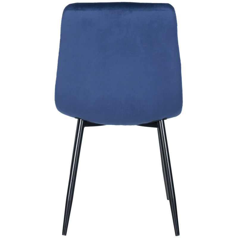Lot de 4 chaises de salle à manger Tilde velours bleu