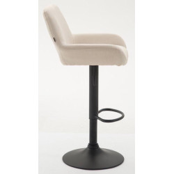 Lot de 2 tabourets de bar Braga tissu crème