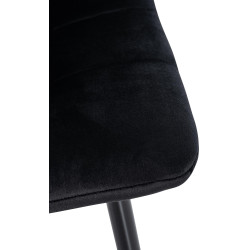 Lot de 4 chaises de salle à manger Tilde velours noir