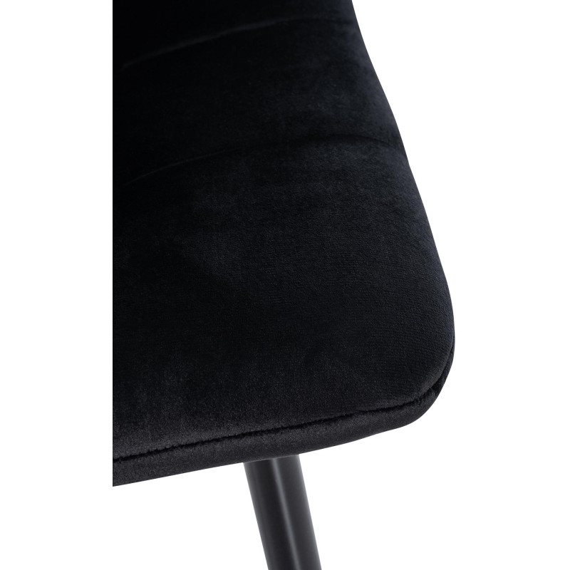 Lot de 4 chaises de salle à manger Tilde velours noir