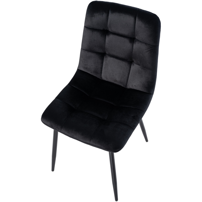 Lot de 4 chaises de salle à manger Tilde velours noir