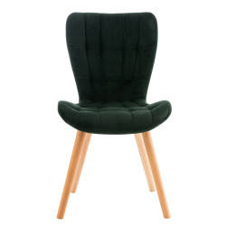 Lot de 4 chaises Elda en velours vert