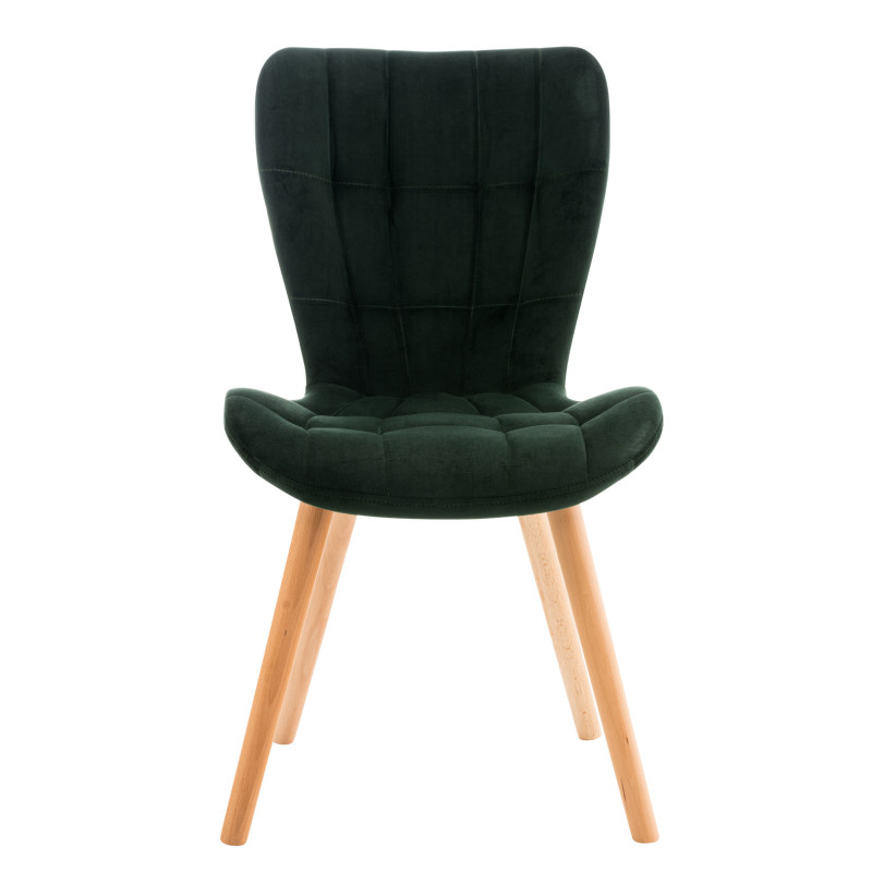 Lot de 4 chaises Elda en velours vert